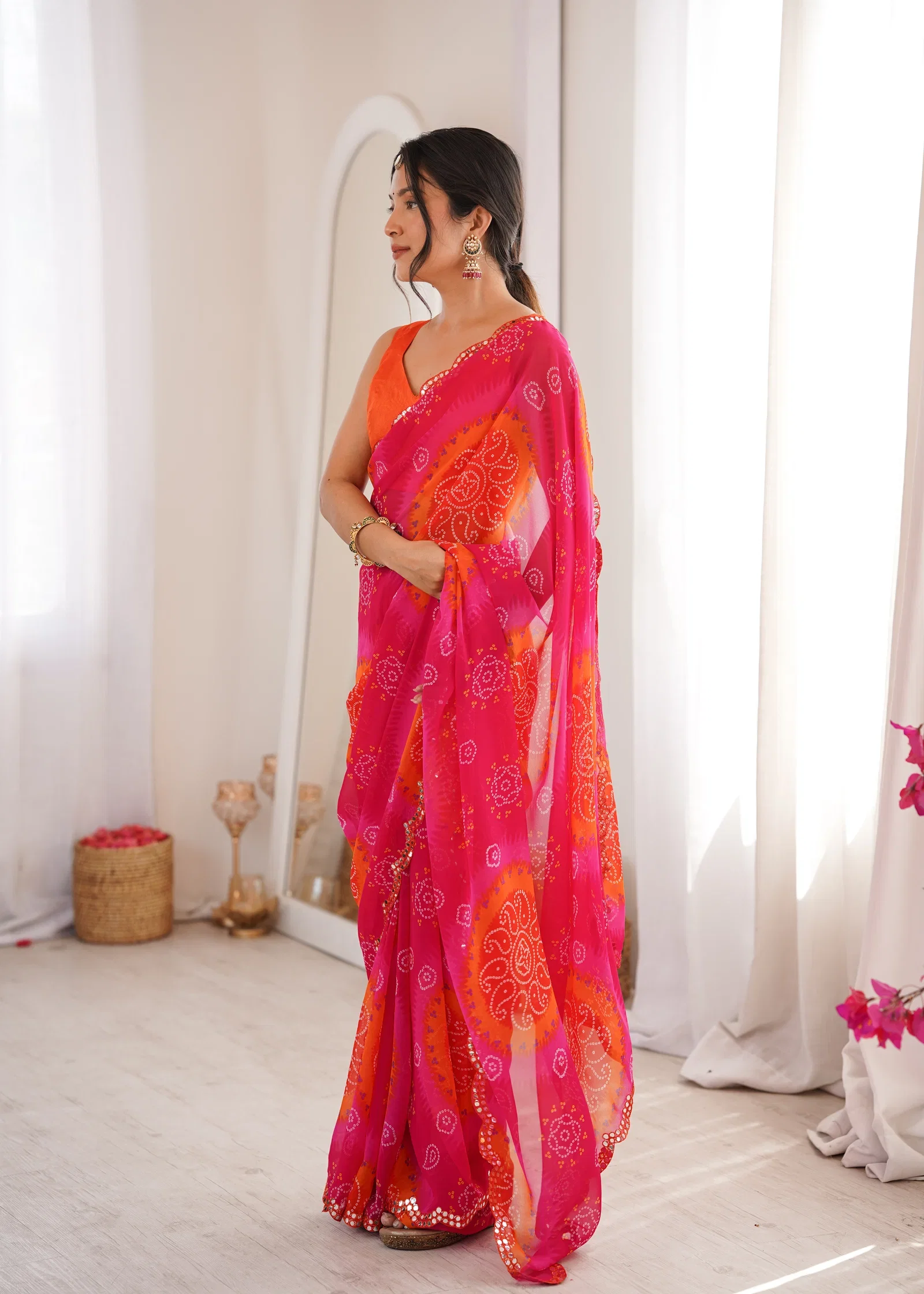 Keri Vol 1 Heavy Georgette Bandhani Keri Printed Saree Collection