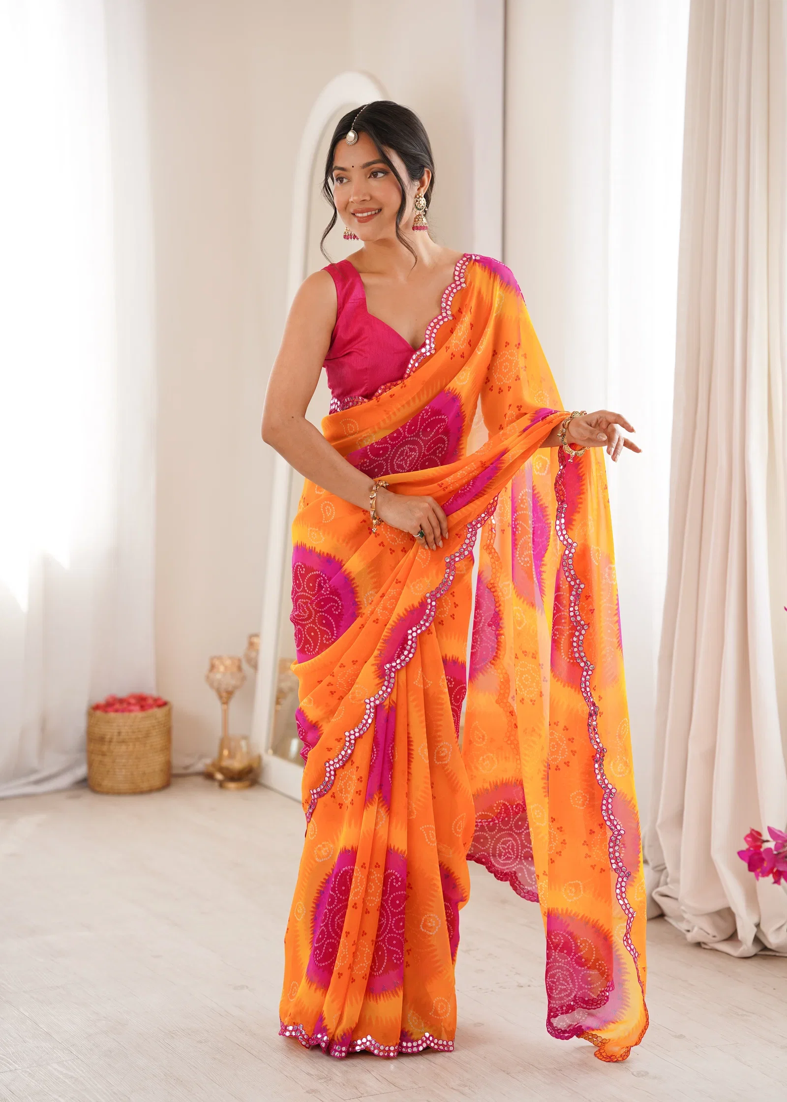 Keri Vol 1 Heavy Georgette Bandhani Keri Printed Saree Collection