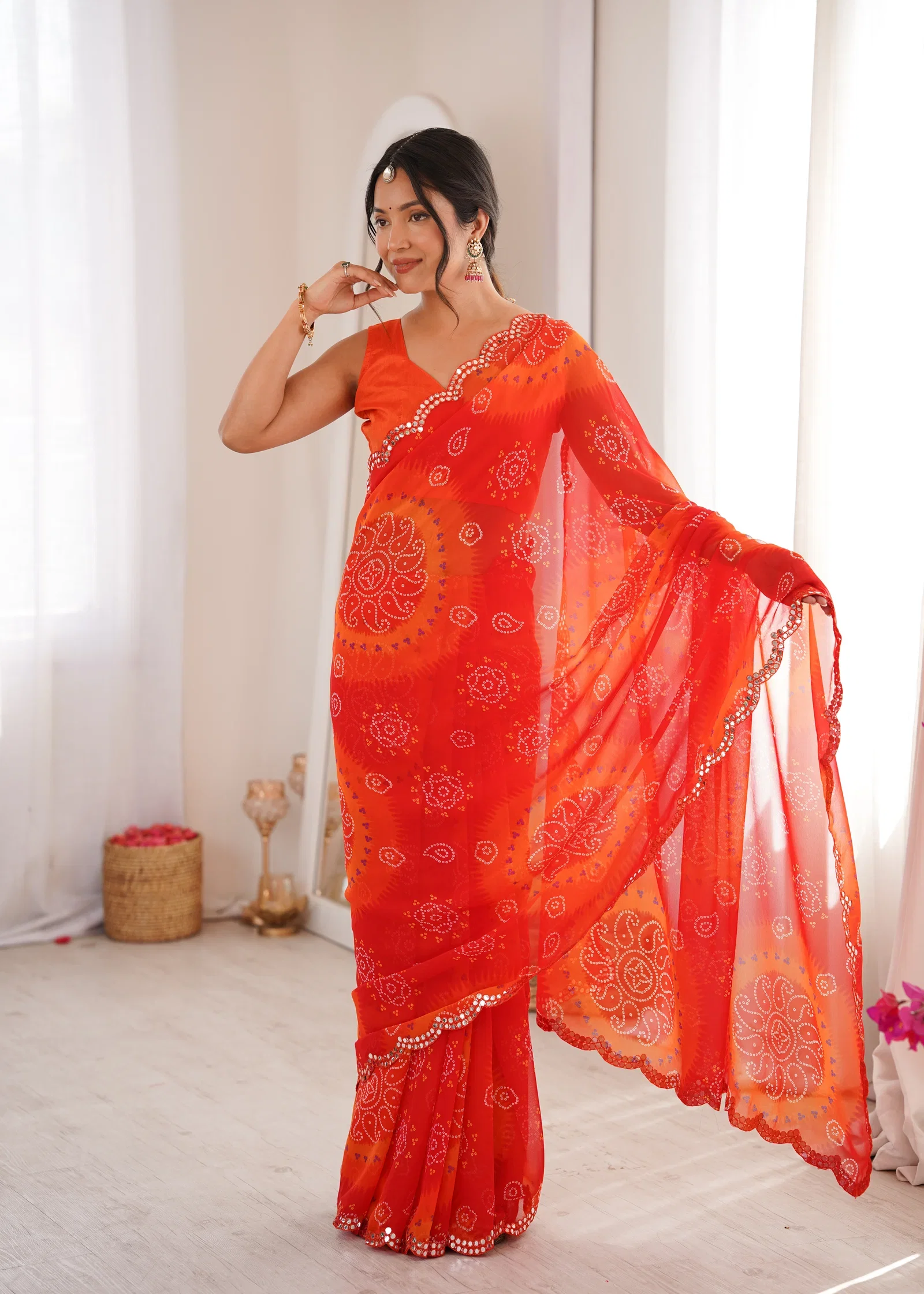 Keri Vol 1 Heavy Georgette Bandhani Keri Printed Saree Collection