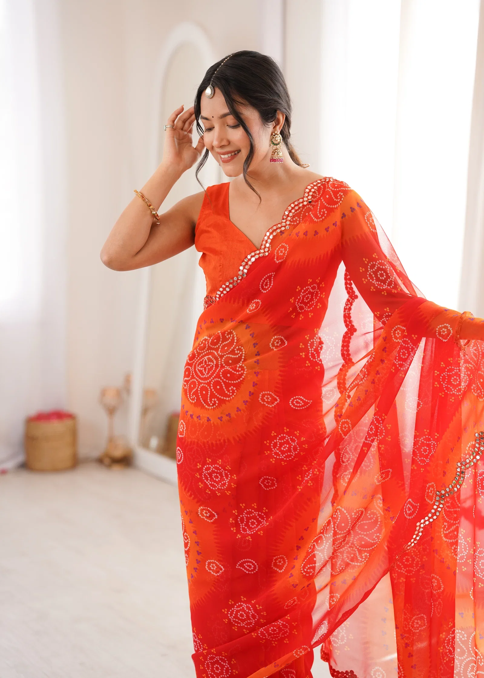 Keri Vol 1 Heavy Georgette Bandhani Keri Printed Saree Collection