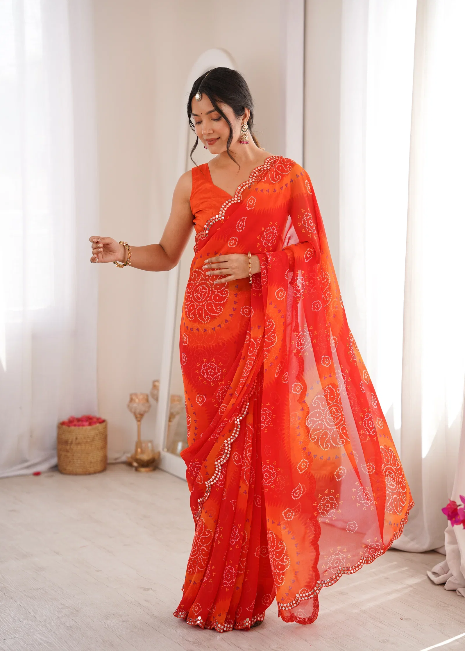 Keri Vol 1 Heavy Georgette Bandhani Keri Printed Saree Collection