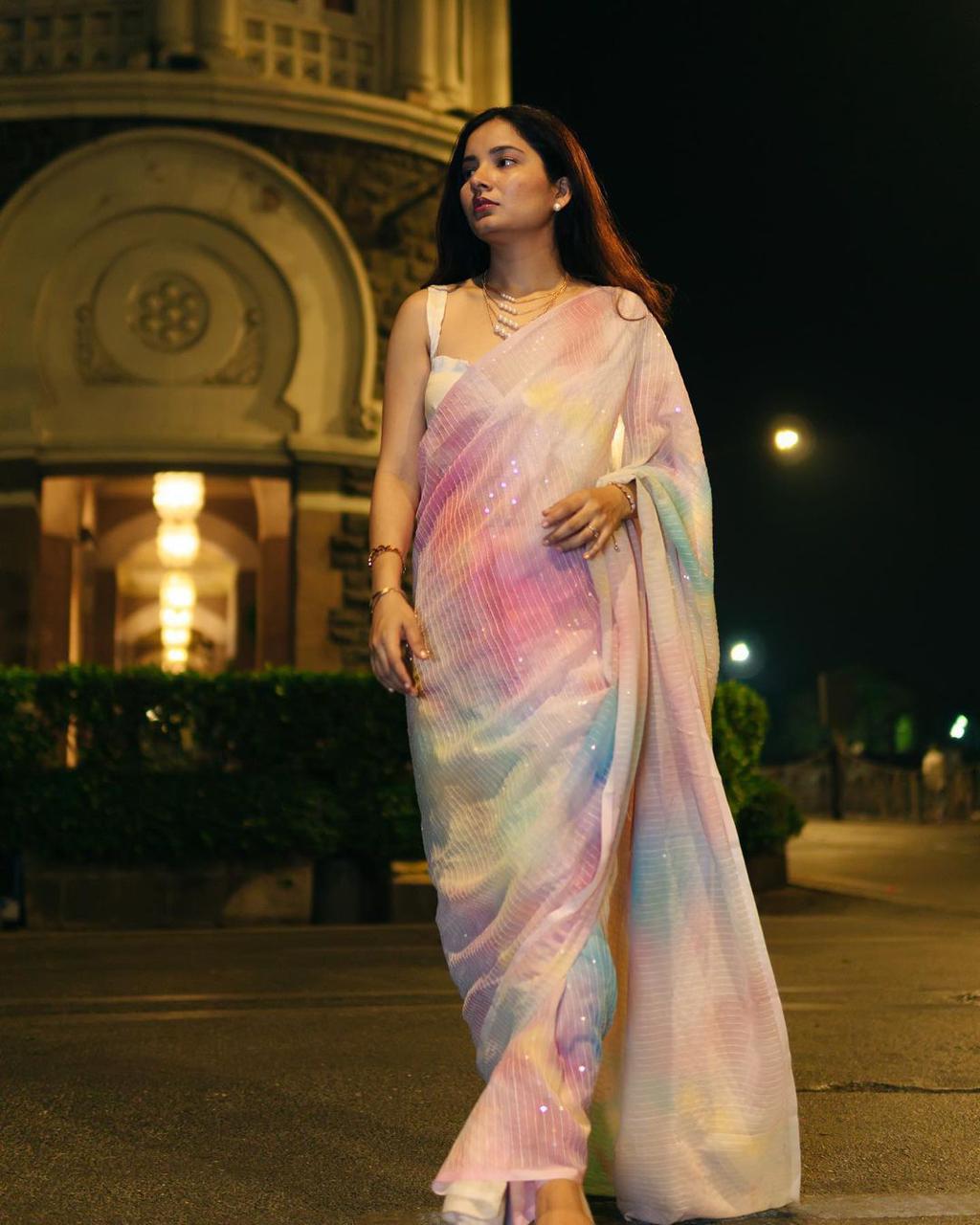 NCO 168 Georgette All Over Digital Printed Party Wear Saree
