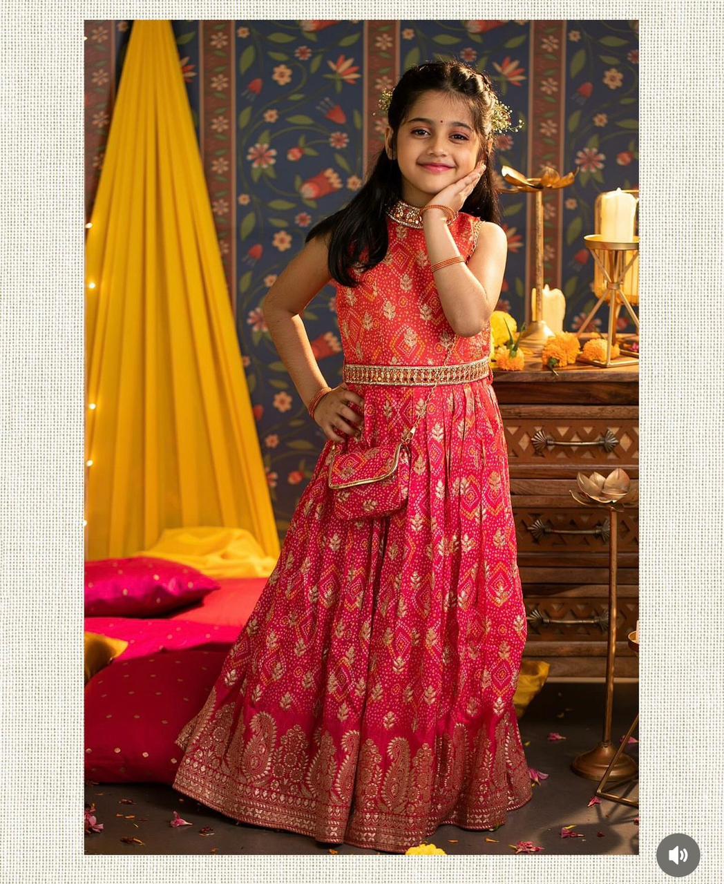 OC 164 Fox Georgette Readymade Kids Gown