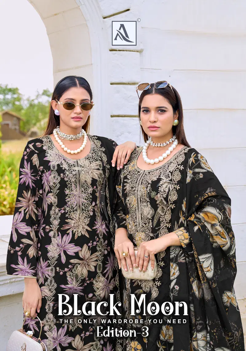 Alok Black Moon Edition Vol 03 Viscose Rayon Discharge Printed Dress Material
