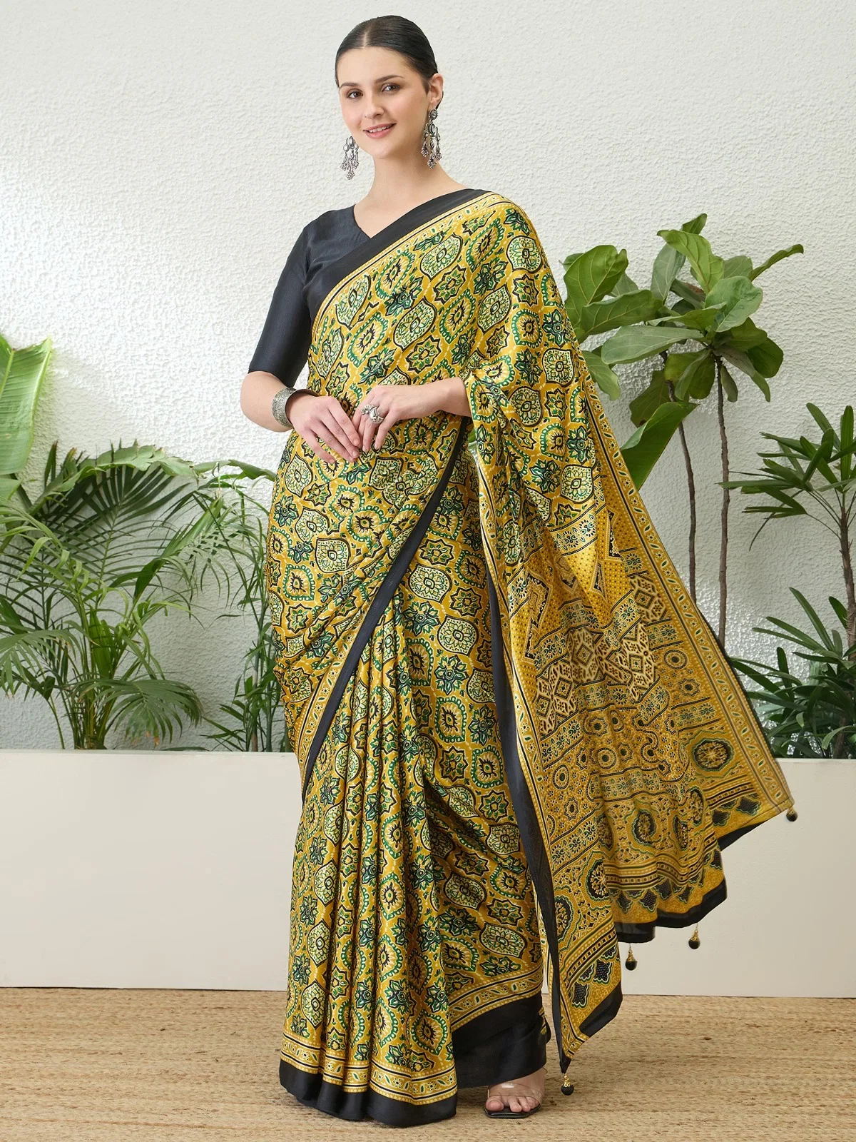 Lux Vol 32 Semi Modal Ajrakh Printed Saree Collection