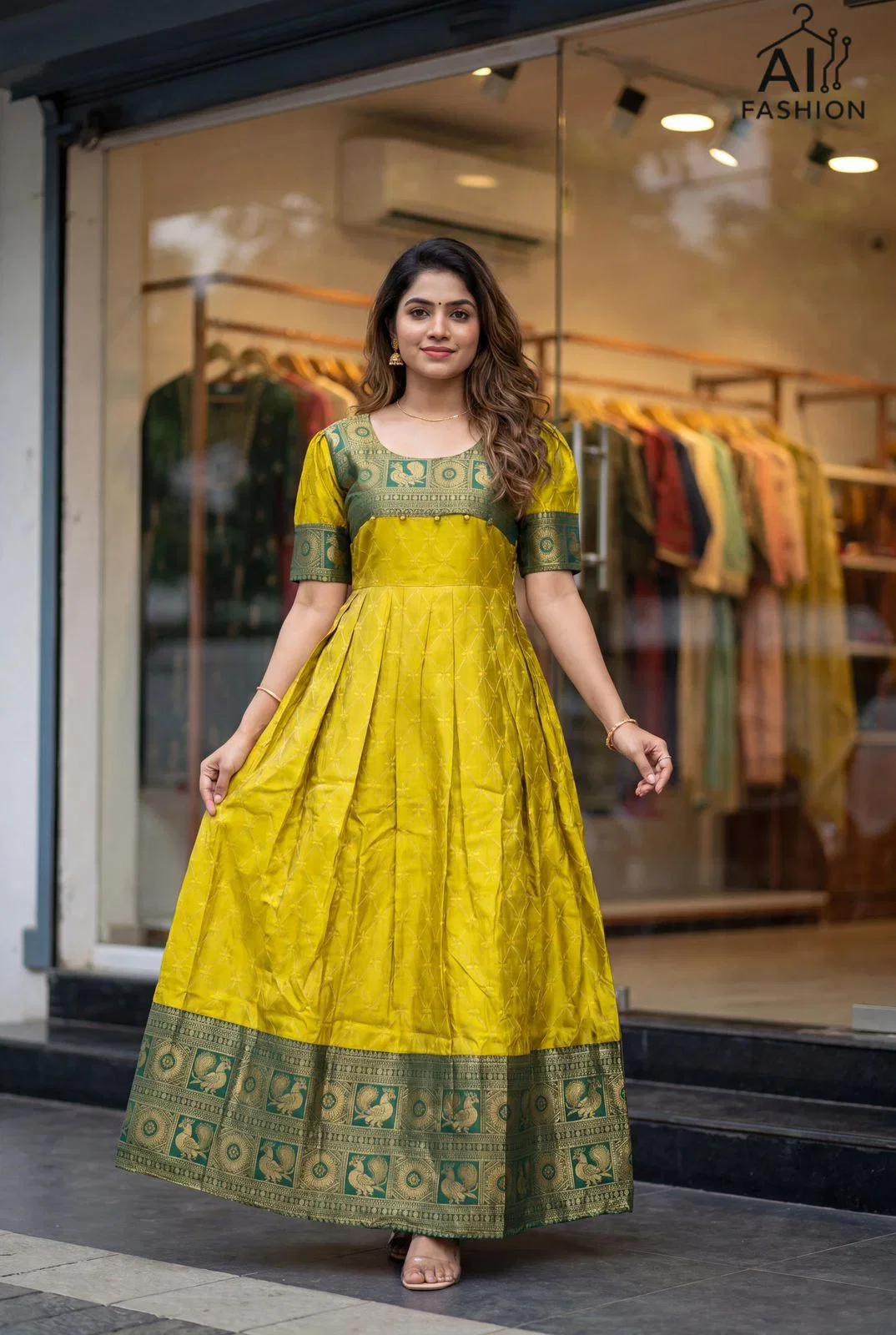 Kalyani Gown Series Lichi Silk Jacquard Work Long Traditional Gown Collection