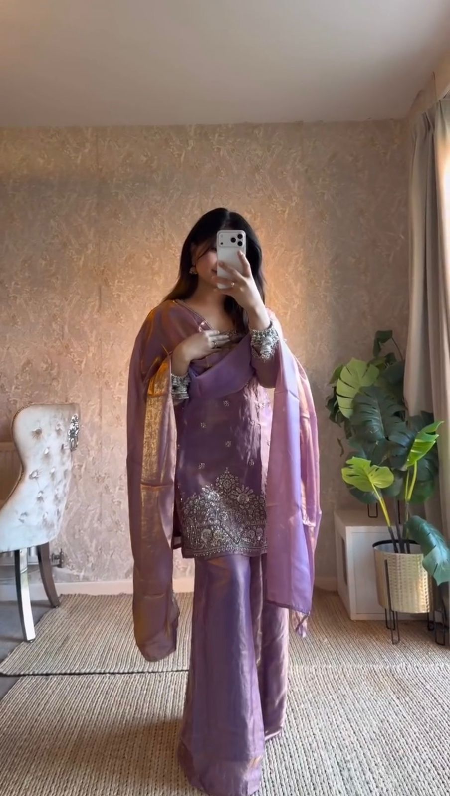 Glory 6015 Fendy Silk Top Plazzo With Dupatta