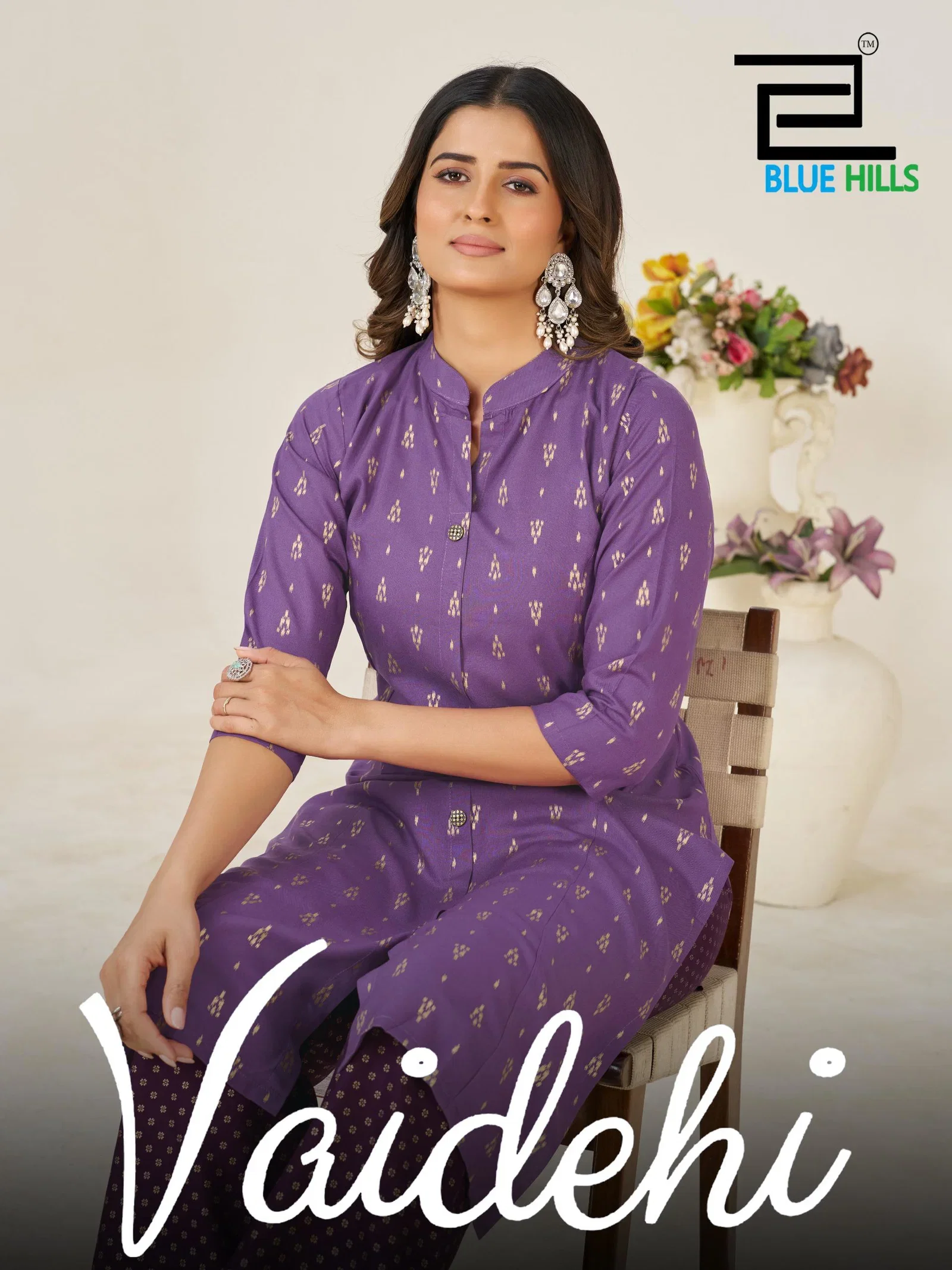 Blue Hills Vaidhehi Rayon Foil Printed Kurti With Bottom Collection