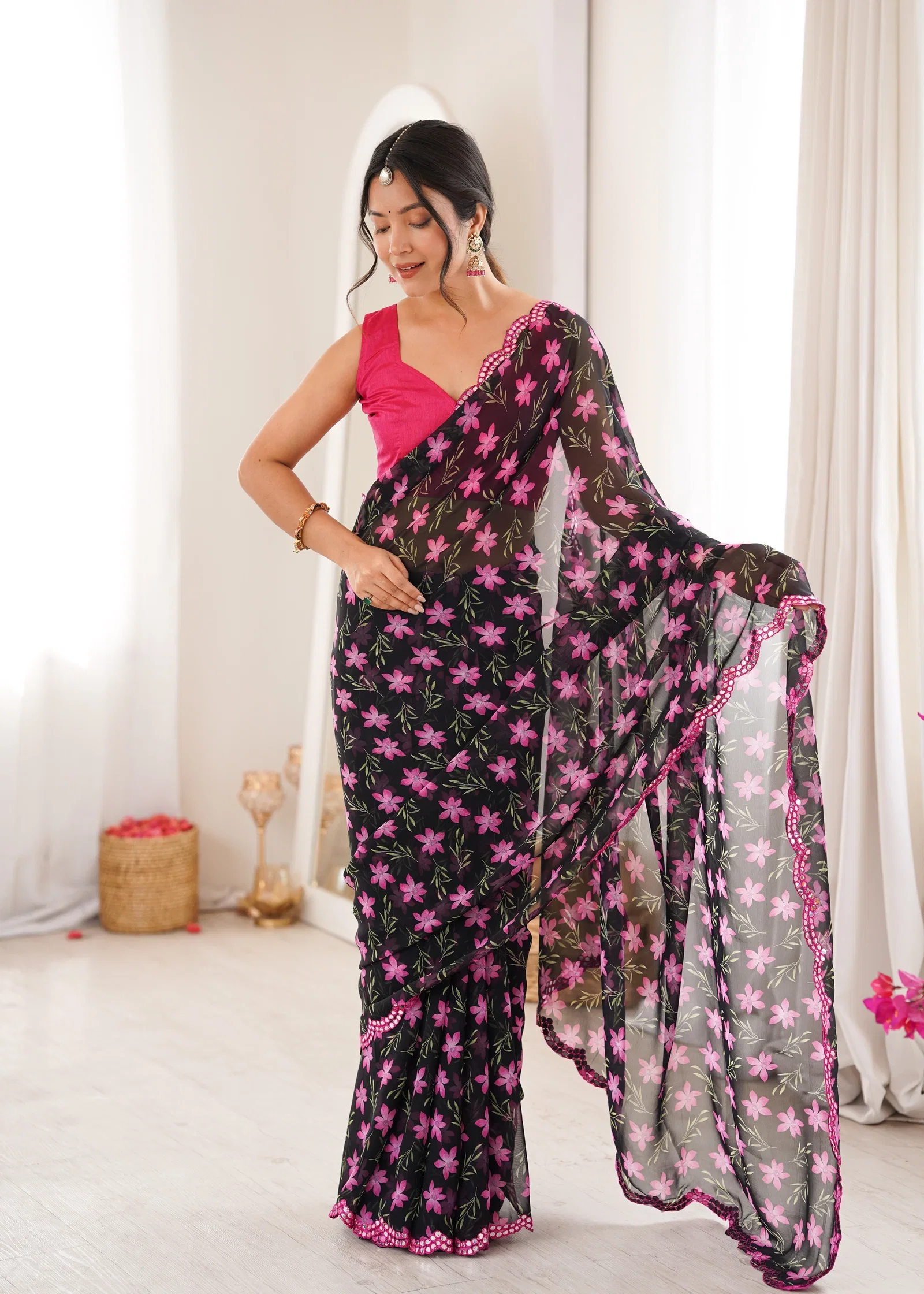 Pari 77 Heavy Georgette Floral Printed Saree Collection