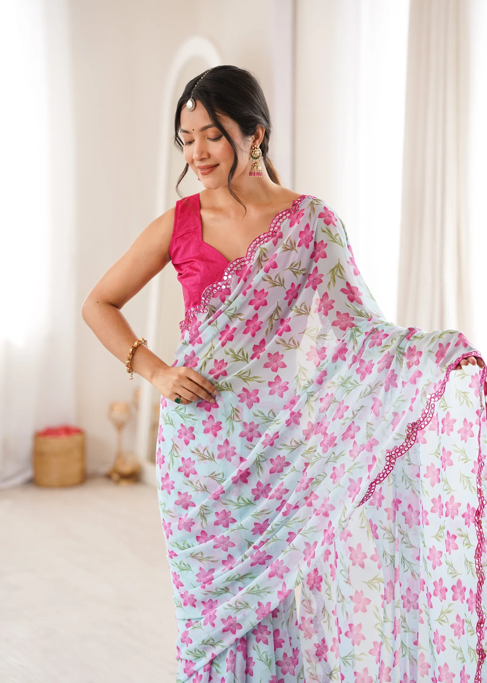 Pari 77 Heavy Georgette Floral Printed Saree Collection