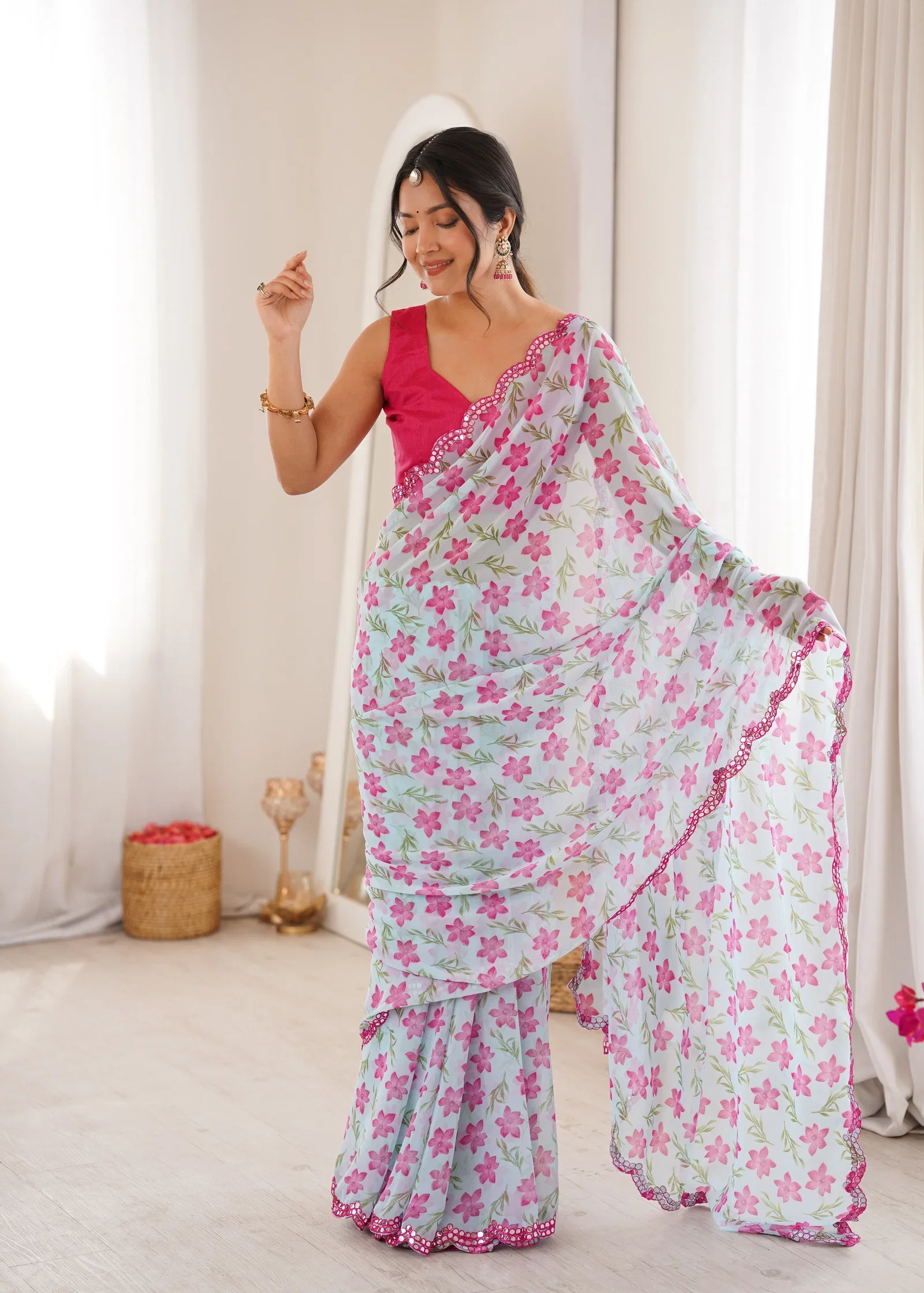 Pari 77 Heavy Georgette Floral Printed Saree Collection