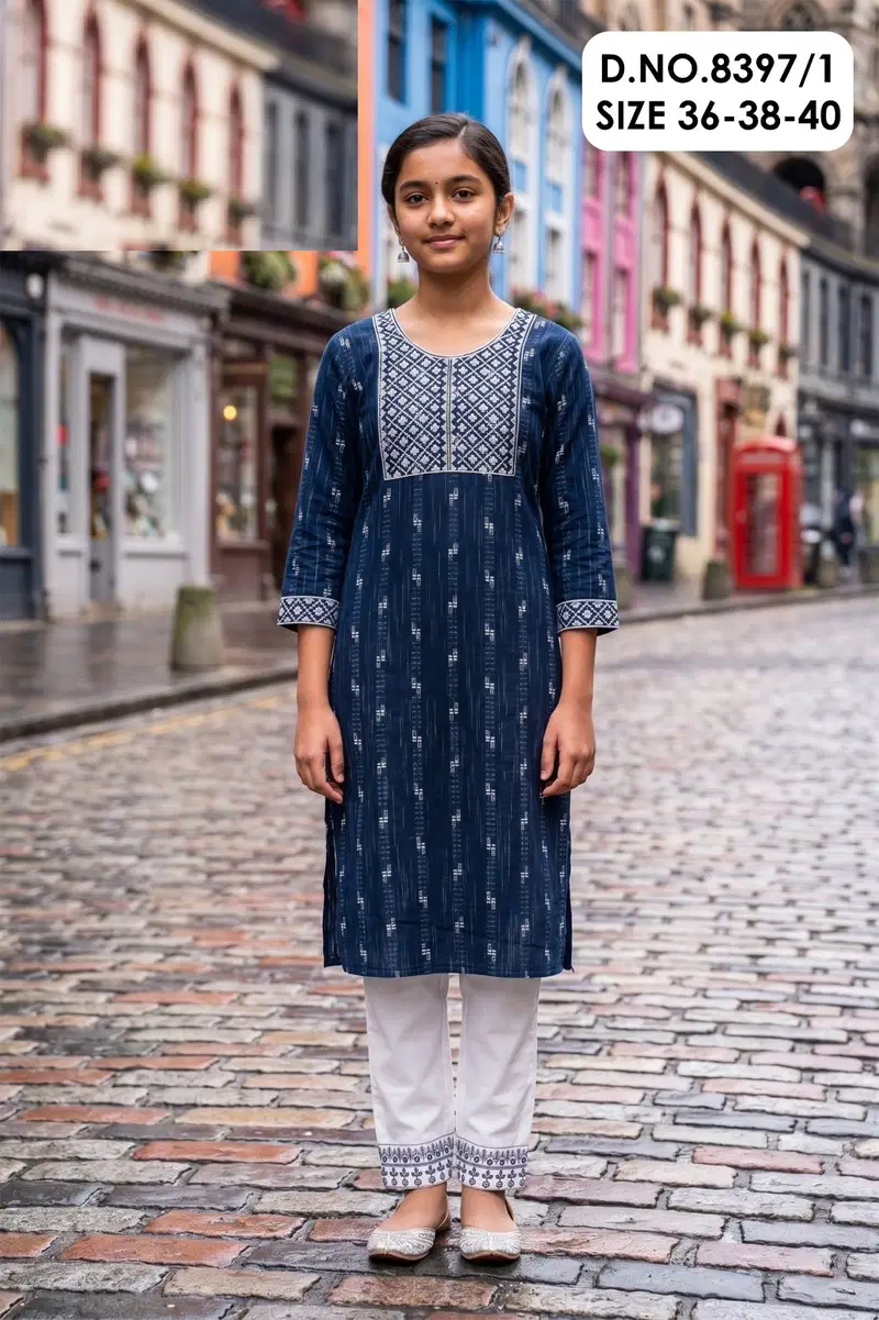 Blue Diamond 8397 Cotton Kurti With Bottom Collection