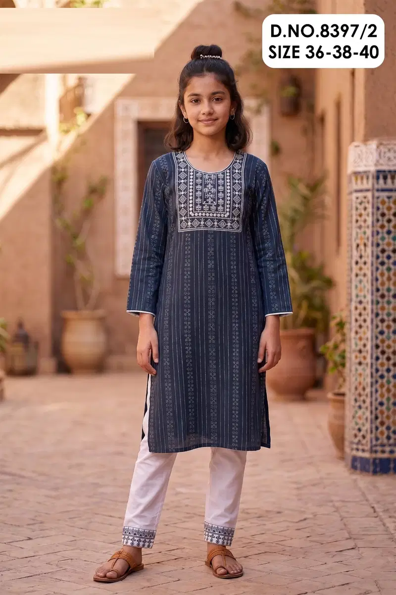 Blue Diamond 8397 Cotton Kurti With Bottom Collection