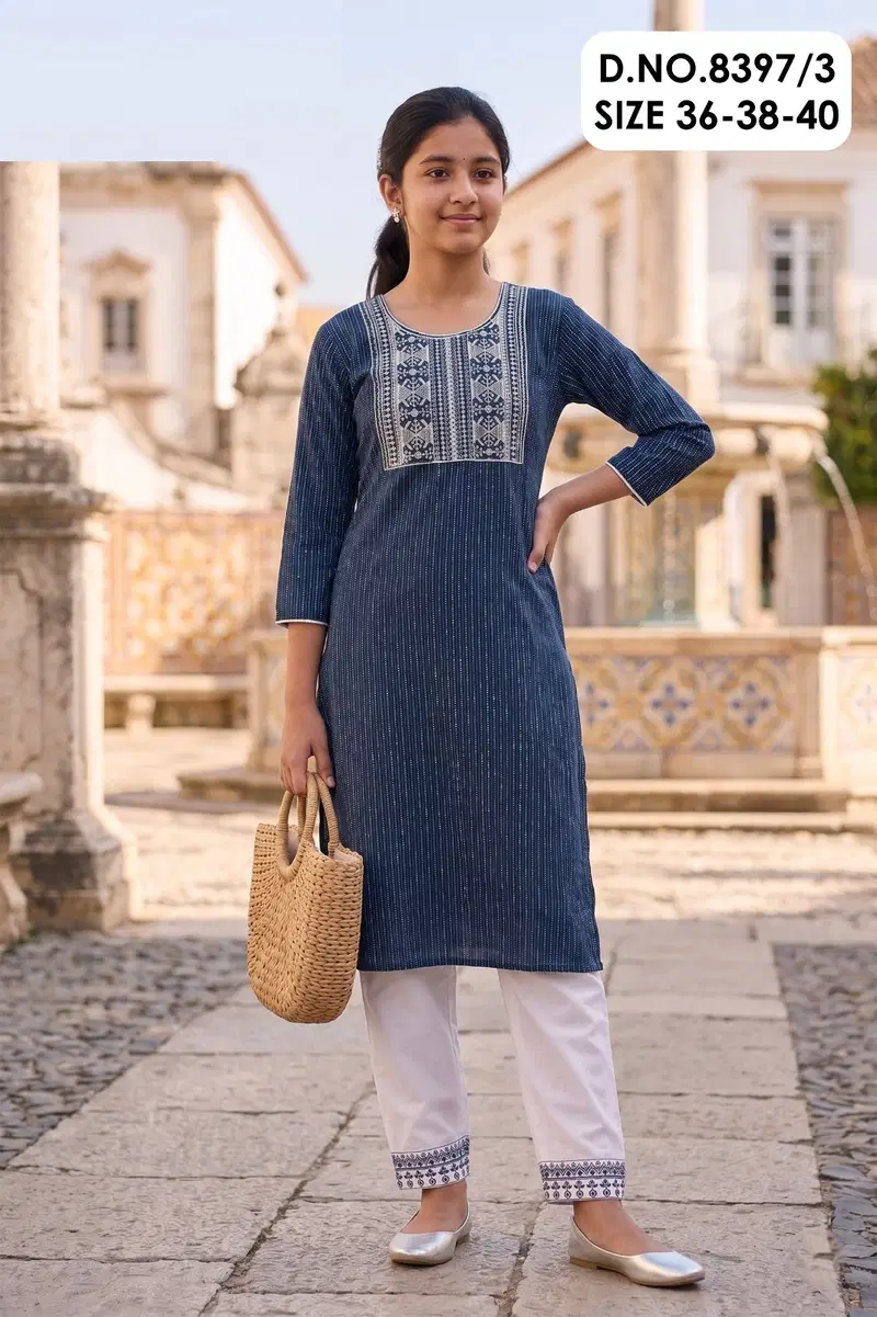 Blue Diamond 8397 Cotton Kurti With Bottom Collection