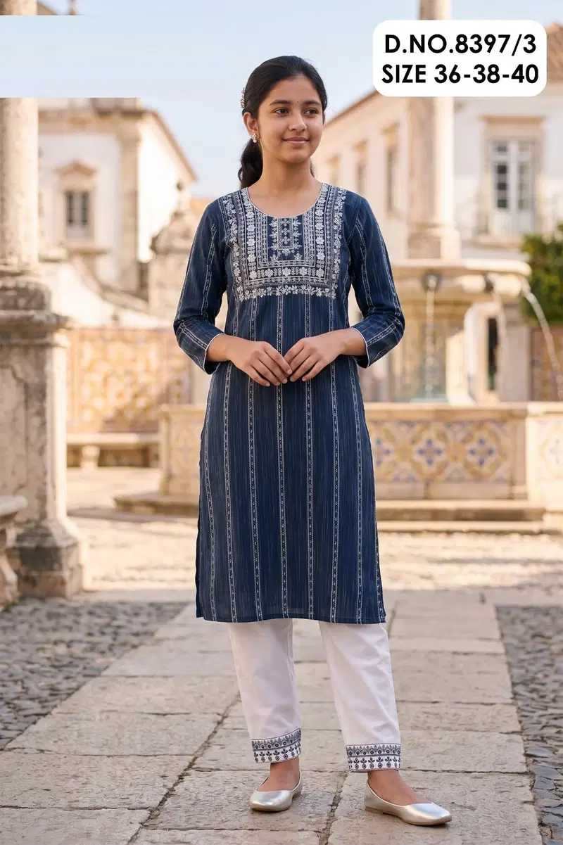 Blue Diamond 8397 Cotton Kurti With Bottom Collection