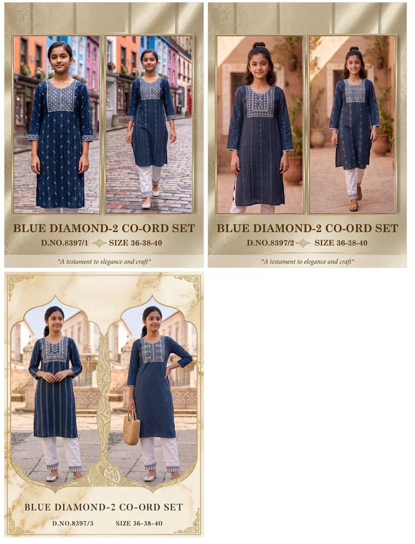 Blue Diamond 8397 Cotton Kurti With Bottom Collection