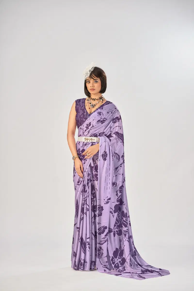 Taraa L 7016 Satin Silk Printed Party Wear Saree Collection