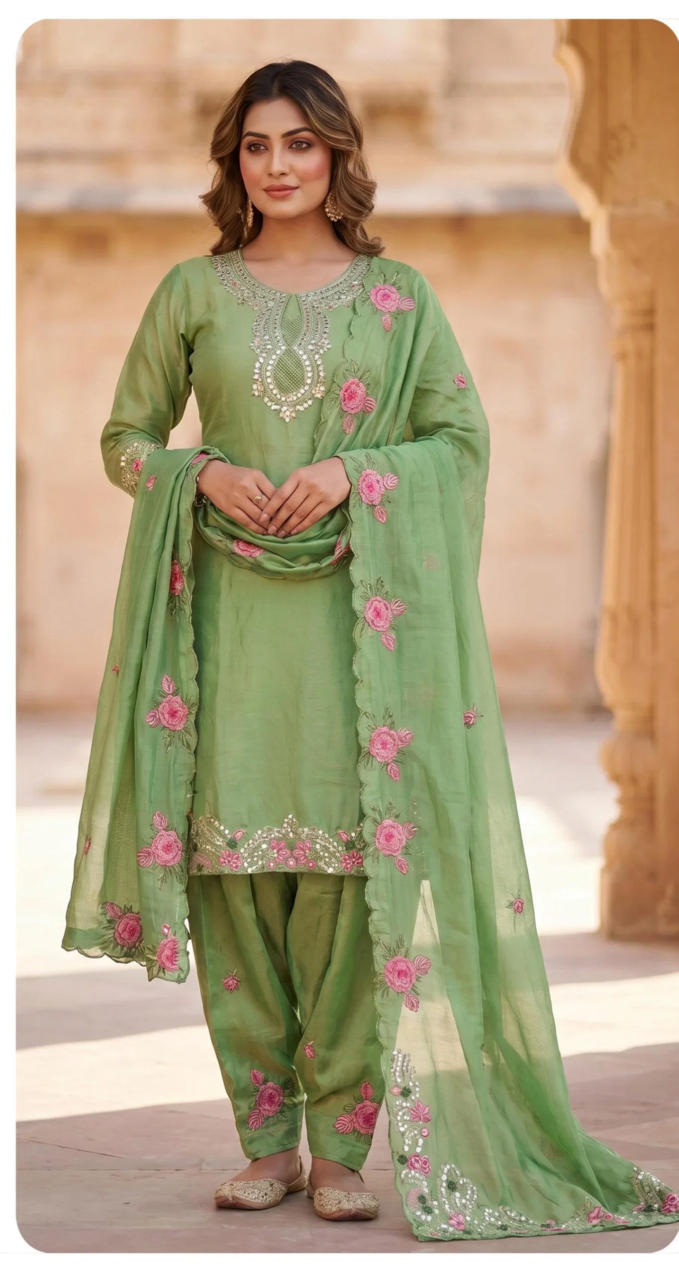 Zorista 10098 A To D Sindori Silk With Embroidery Salwar Kameez