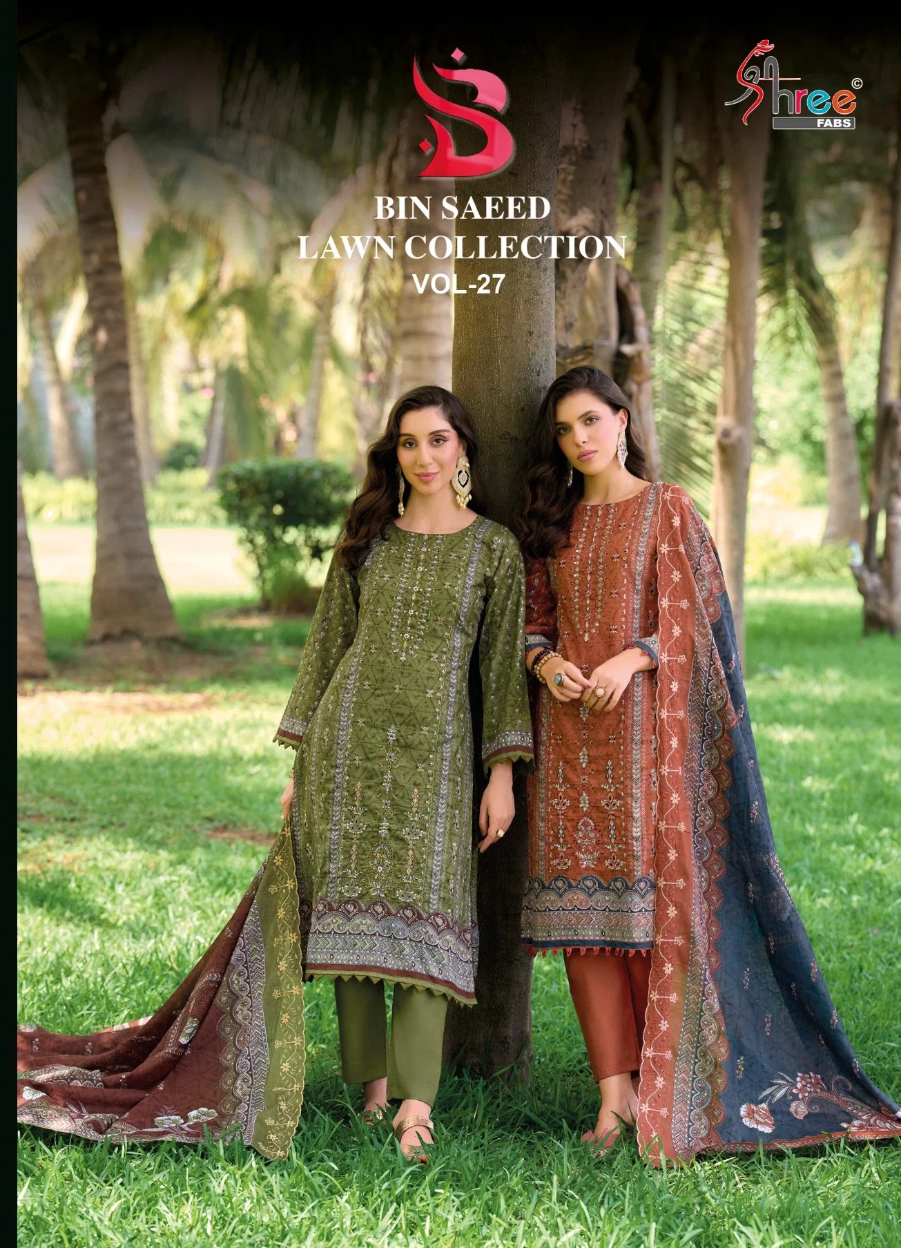 Shree Bin Saeed Lawn Collection Vol 27 Cotton Embroidered Pakistani Suit