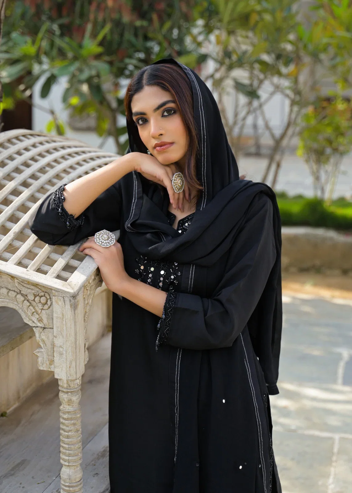 Afsana Nirma Pure Silk Mirror Worked Salwar Kameez