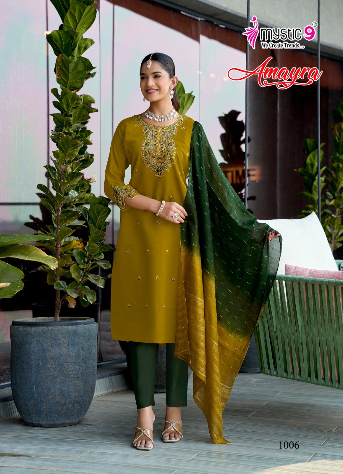 Mystic 9 Amayra Vol 1 Roman Silk Straight Top With Bottom And Dupatta