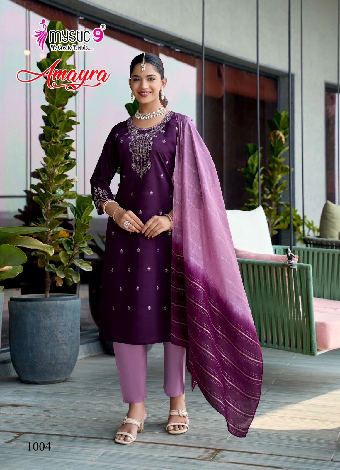 Mystic 9 Amayra Vol 1 Roman Silk Straight Top With Bottom And Dupatta