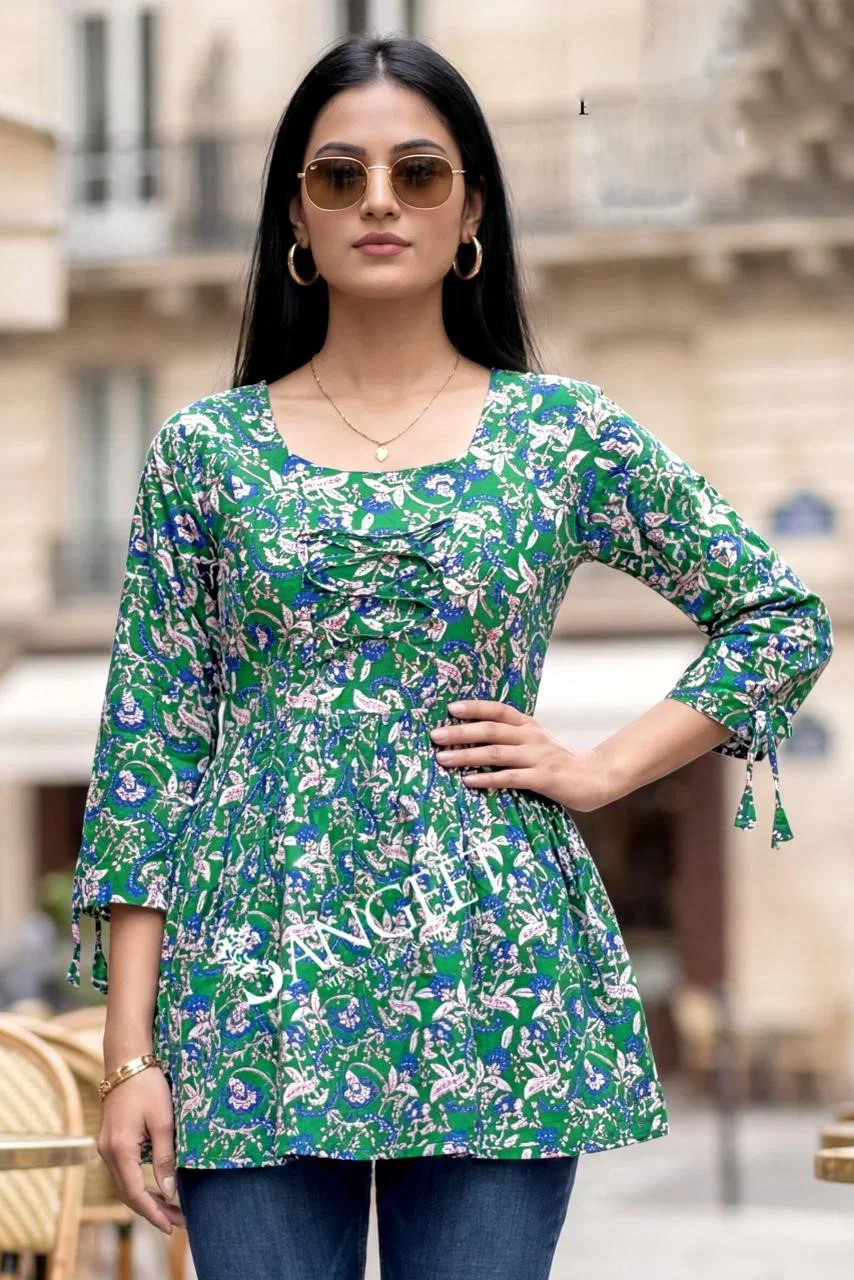 Sangeet Mumbai Rayon Print 3 Short Kurti Collection