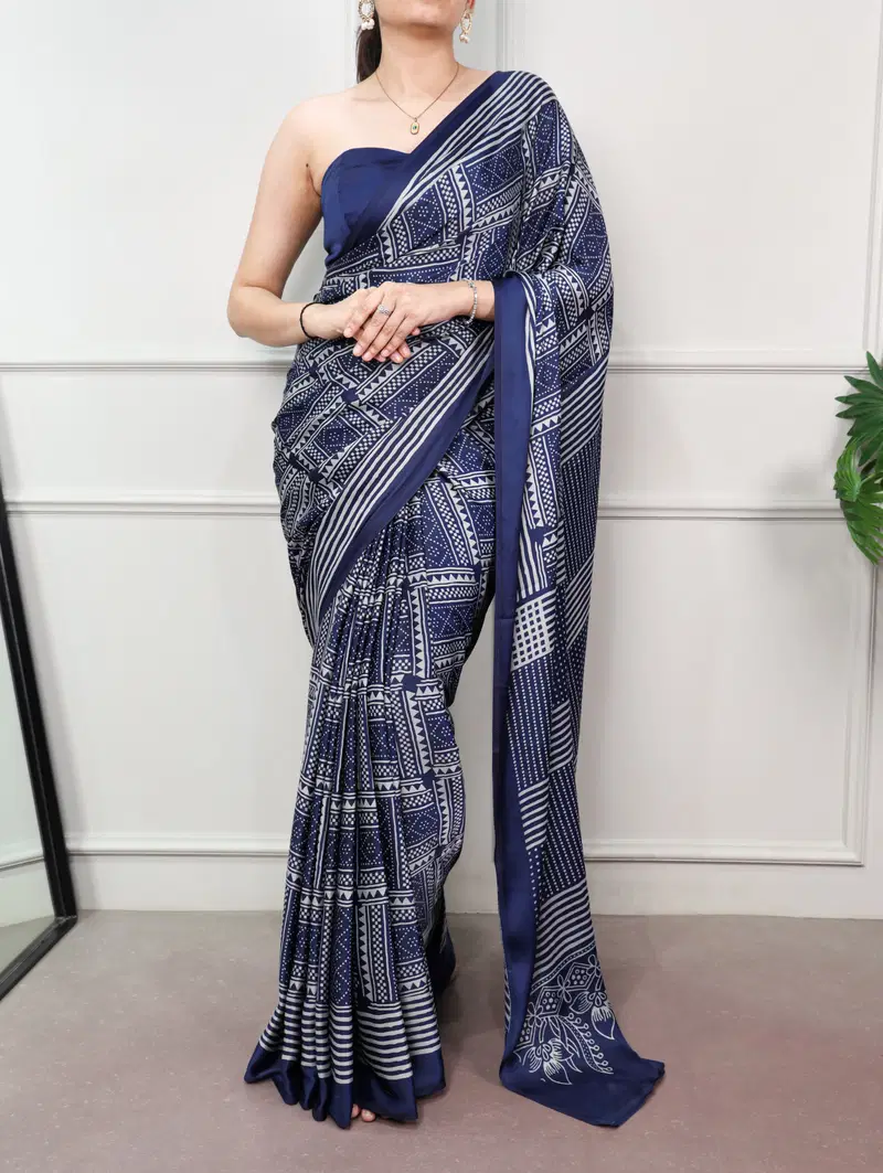Taraa L 7215 Satin Silk Printed Casual Wear Saree Collection