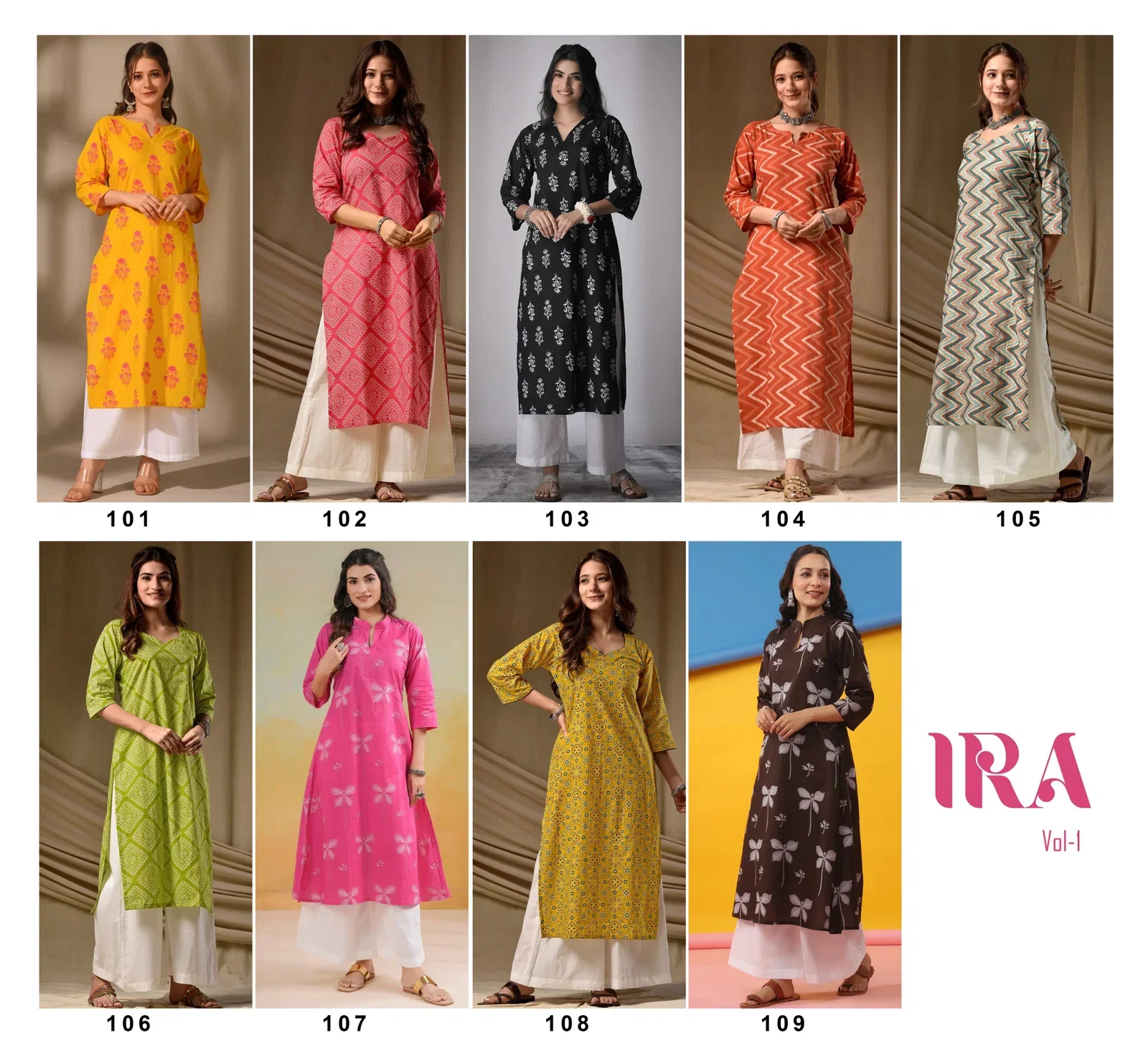 Ira Vol 1 Cambric Cotton Digital Printed Kurti Collection
