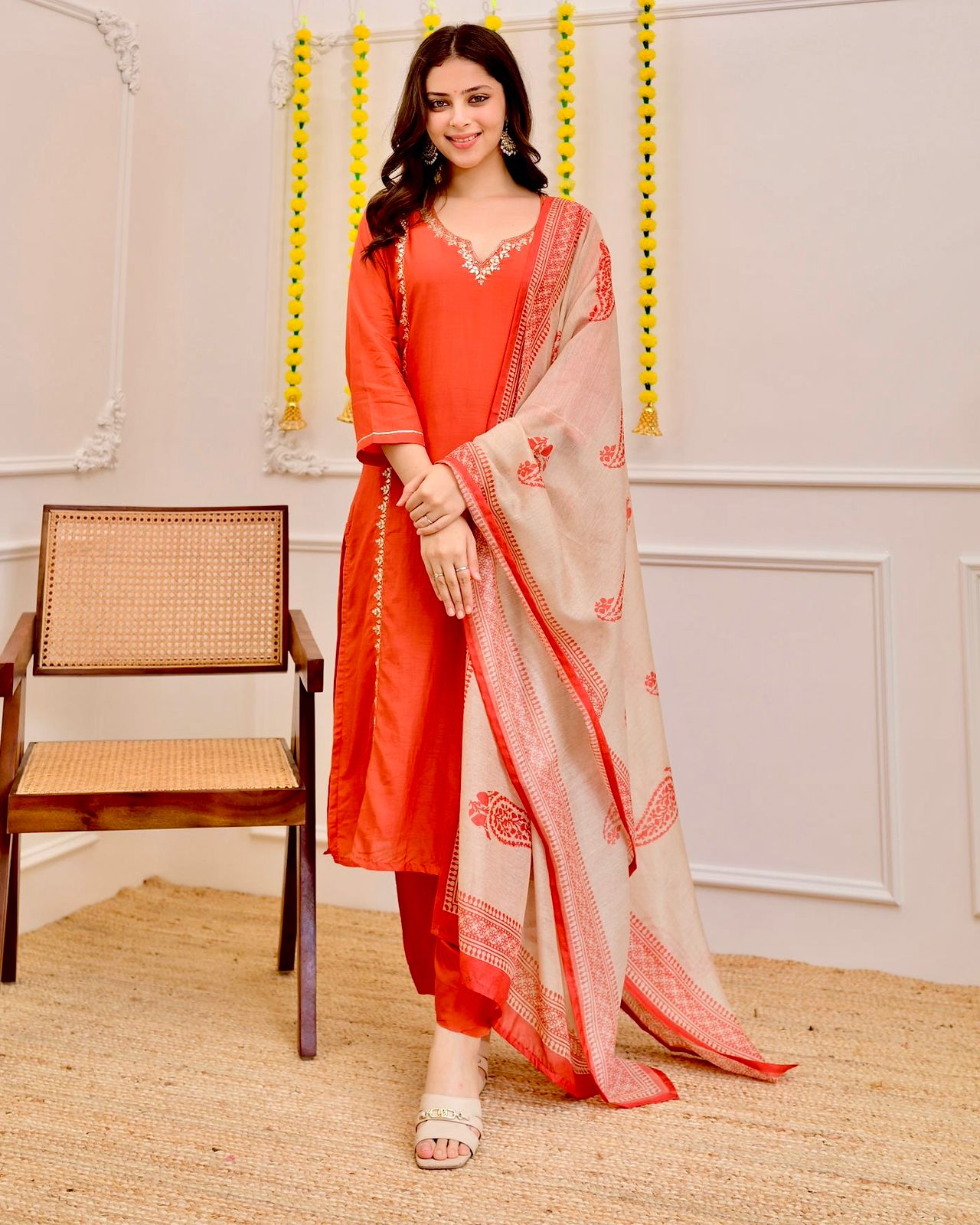 Lekha KL 2104 Rayon Slub Embroidery Kurti Bottom With Dupatta