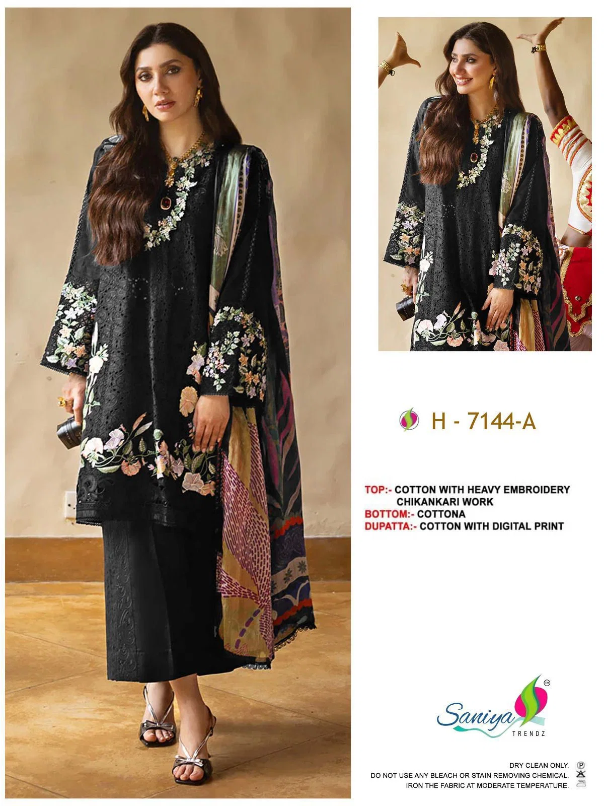 Saniya 7144 A To C Pure Cotton Chikankari Embroidered Salwar Kameez Collection