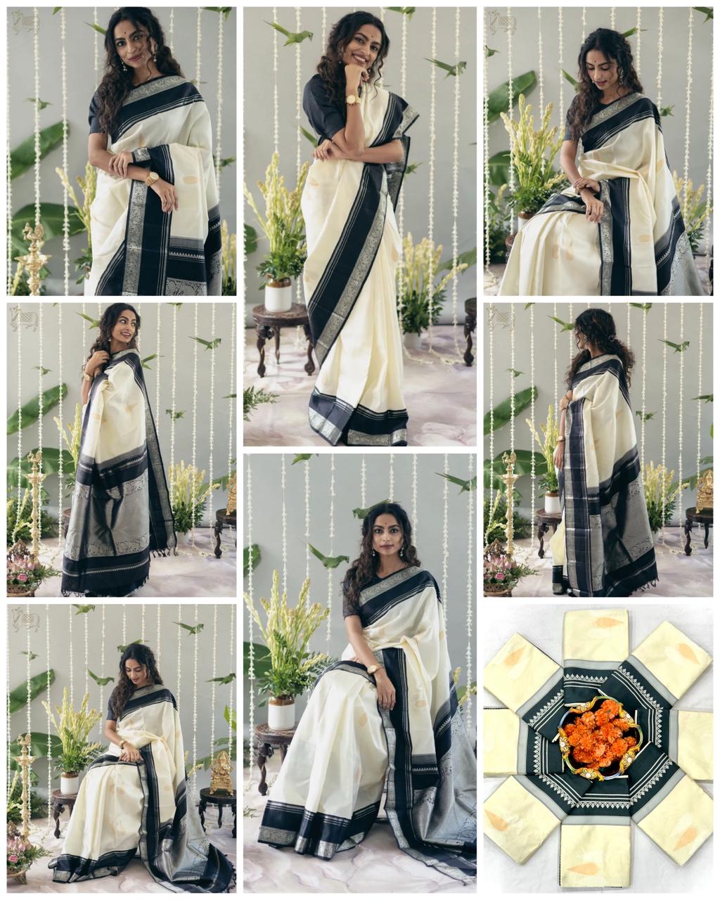 Soft Lichi Silk 6098 Jacquard Work Saree Collection