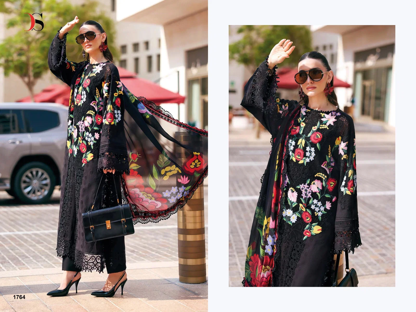 Deepsy Maria B Premium Embroidered Vol 3 Nx Cotton Dupatta Cotton With Self Embroidered Salwar Kameez