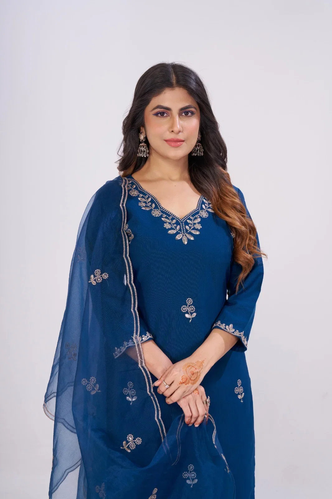 9 Star Fashion Aura Hit Cotton Blend Embroidered Kurti Set Collection
