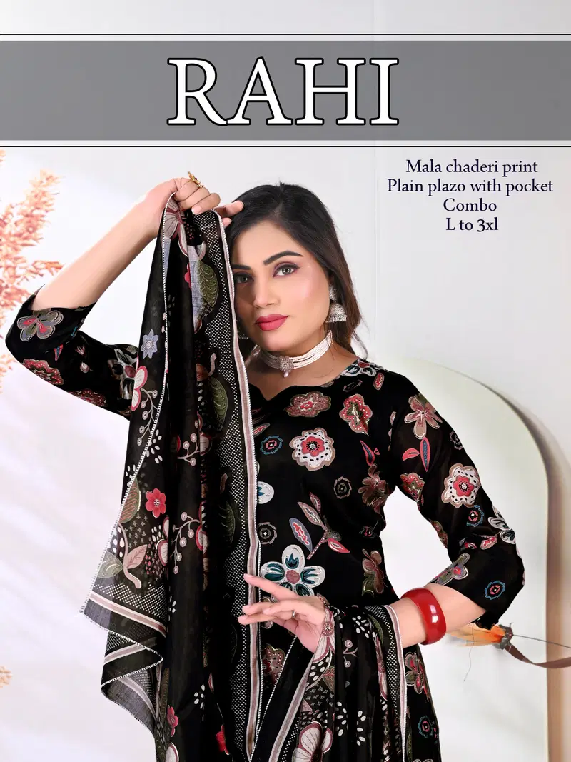 Rahi D No 101 To 108 Mal Chanderi Printed Kurti With Bottom Collection