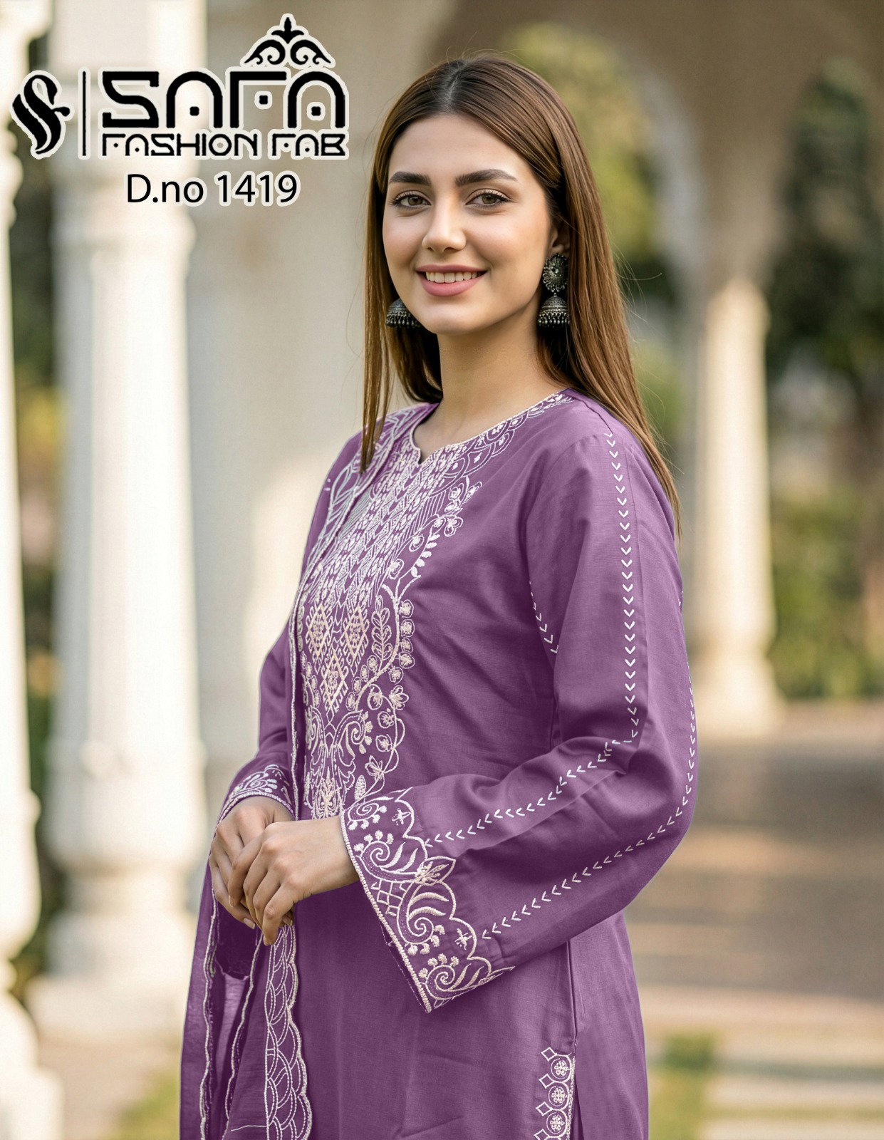 Luxury Pret 1419 Viscose blanded Fabric Top Inner Bottom With Dupatta Collection 
