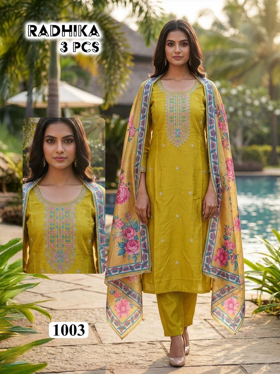 Radhika Vol 2 Vertican With Lining Kurti With Bottom Dupatta