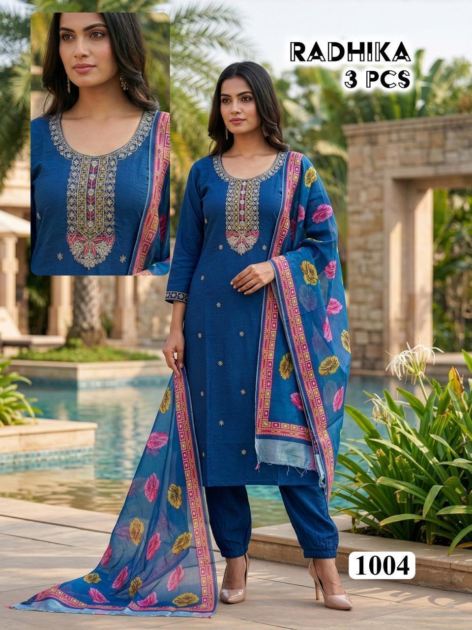 Radhika Vol 2 Vertican With Lining Kurti With Bottom Dupatta