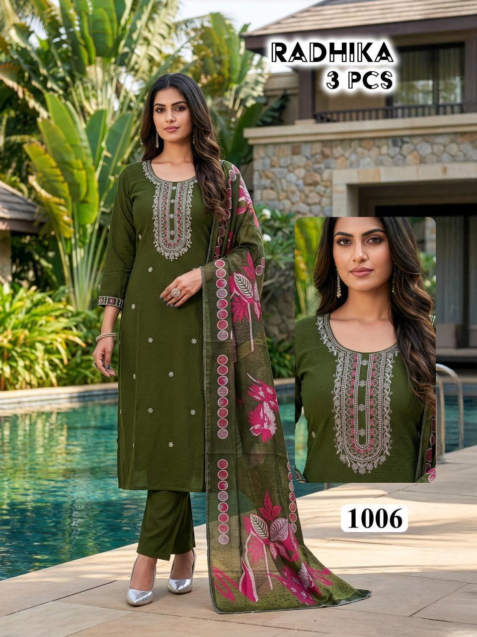 Radhika Vol 2 Vertican With Lining Kurti With Bottom Dupatta