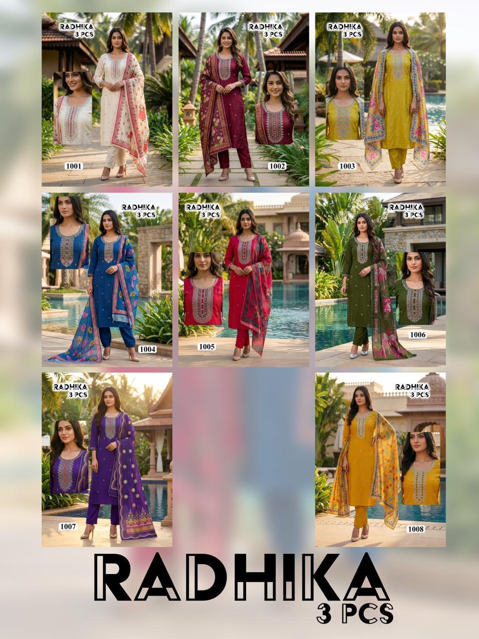 Radhika Vol 2 Vertican With Lining Kurti With Bottom Dupatta