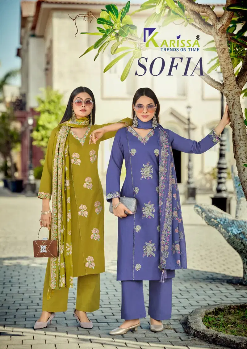 Karissa Sofia Pure Cotton Embroidered Kurti With Bottom Dupatta