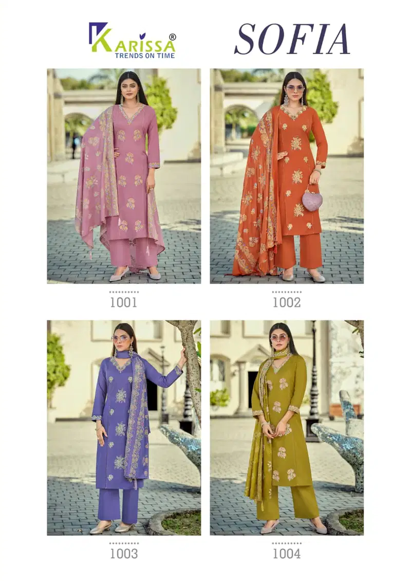 Karissa Sofia Pure Cotton Embroidered Kurti With Bottom Dupatta
