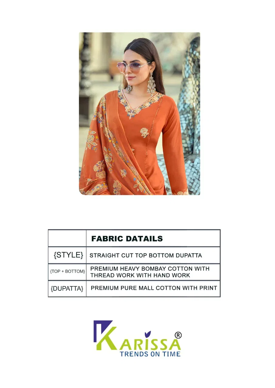 Karissa Sofia Pure Cotton Embroidered Kurti With Bottom Dupatta