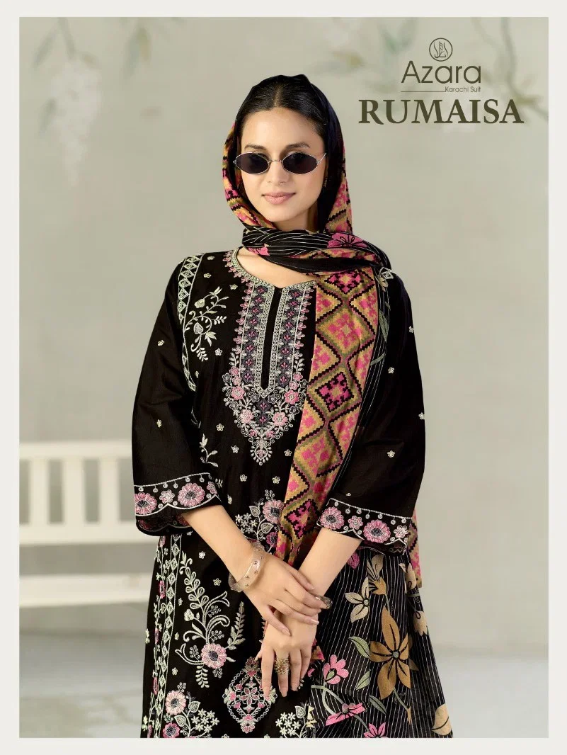 Radhika Azara Rumaisha Lawn Cotton Embroidered Dress Material