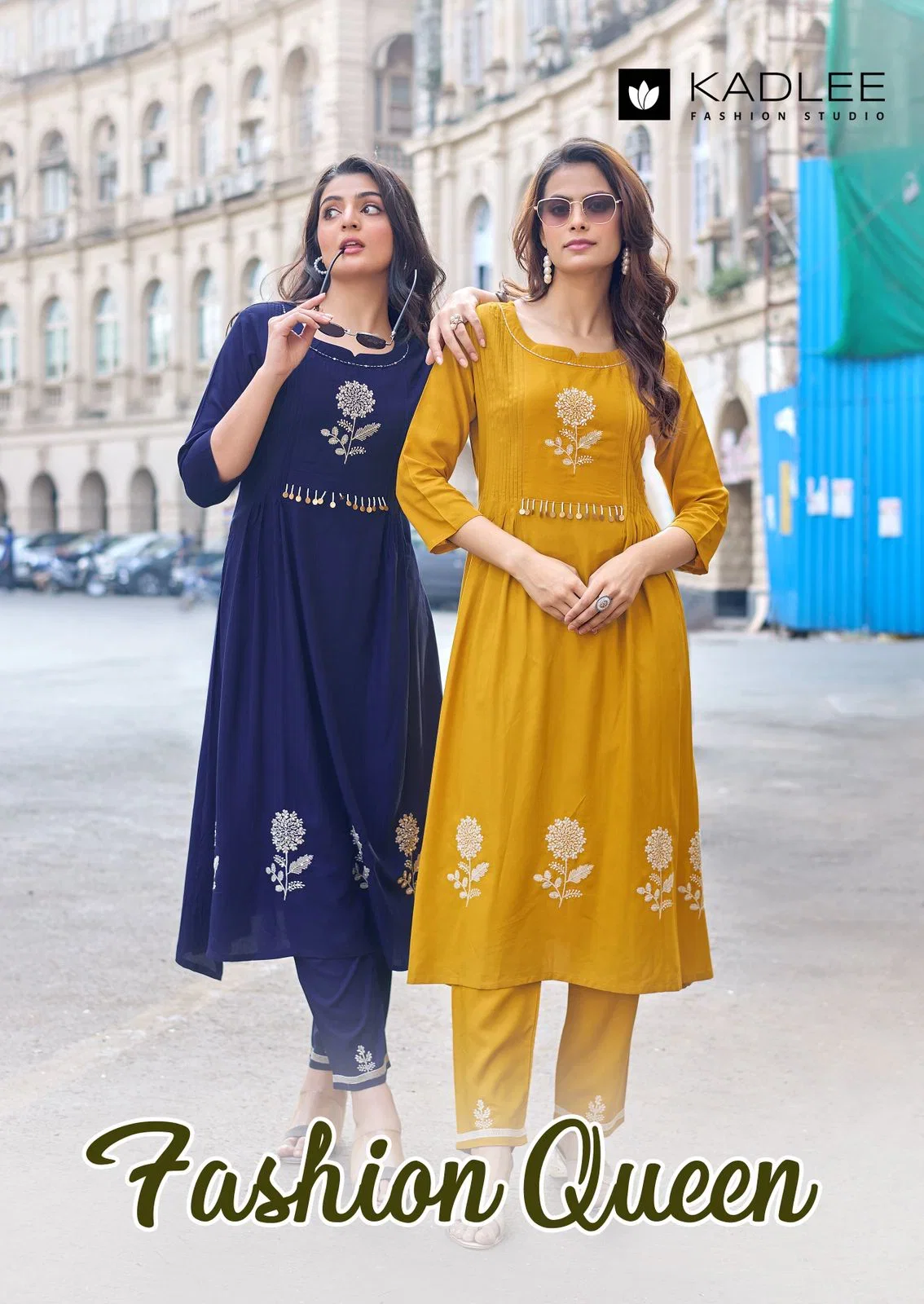 Kadlee Fashion Queen Rayon Thread Worked Kurti With Bottom