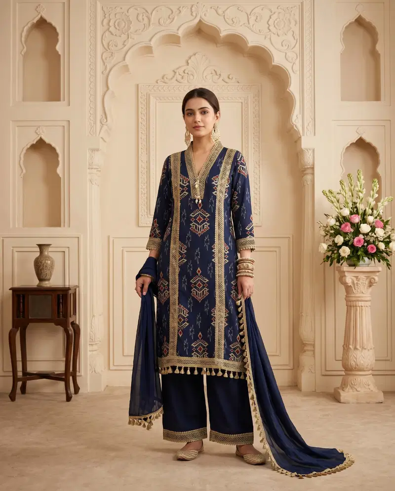 Naisha K 889 Rayon Discharge Printed Kurti With Bottom Dupatta