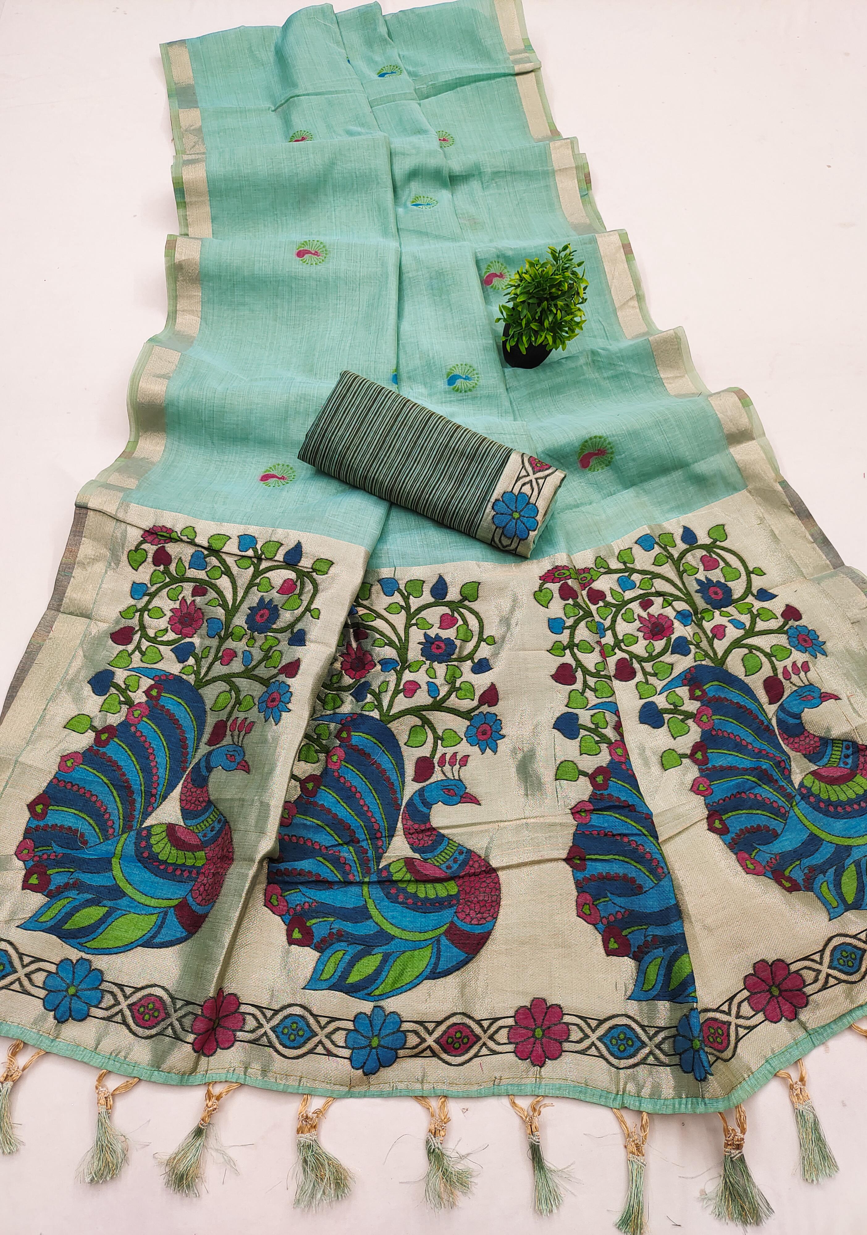 Lekha MN Muga Cotton Paithani Cotton Meenakari Saree