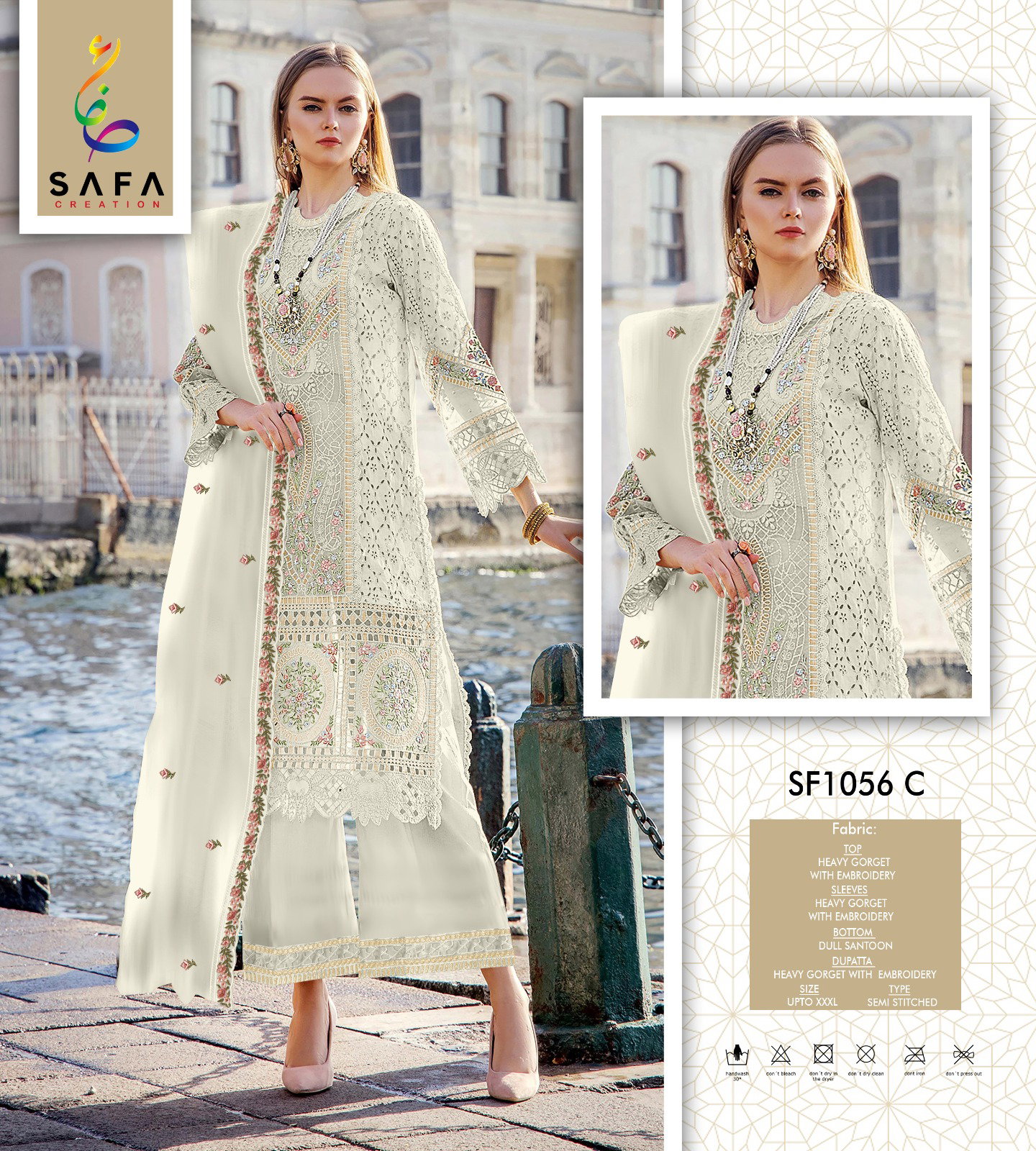 FM SF PK 1056 Georgette Top Bottom With Dupatta