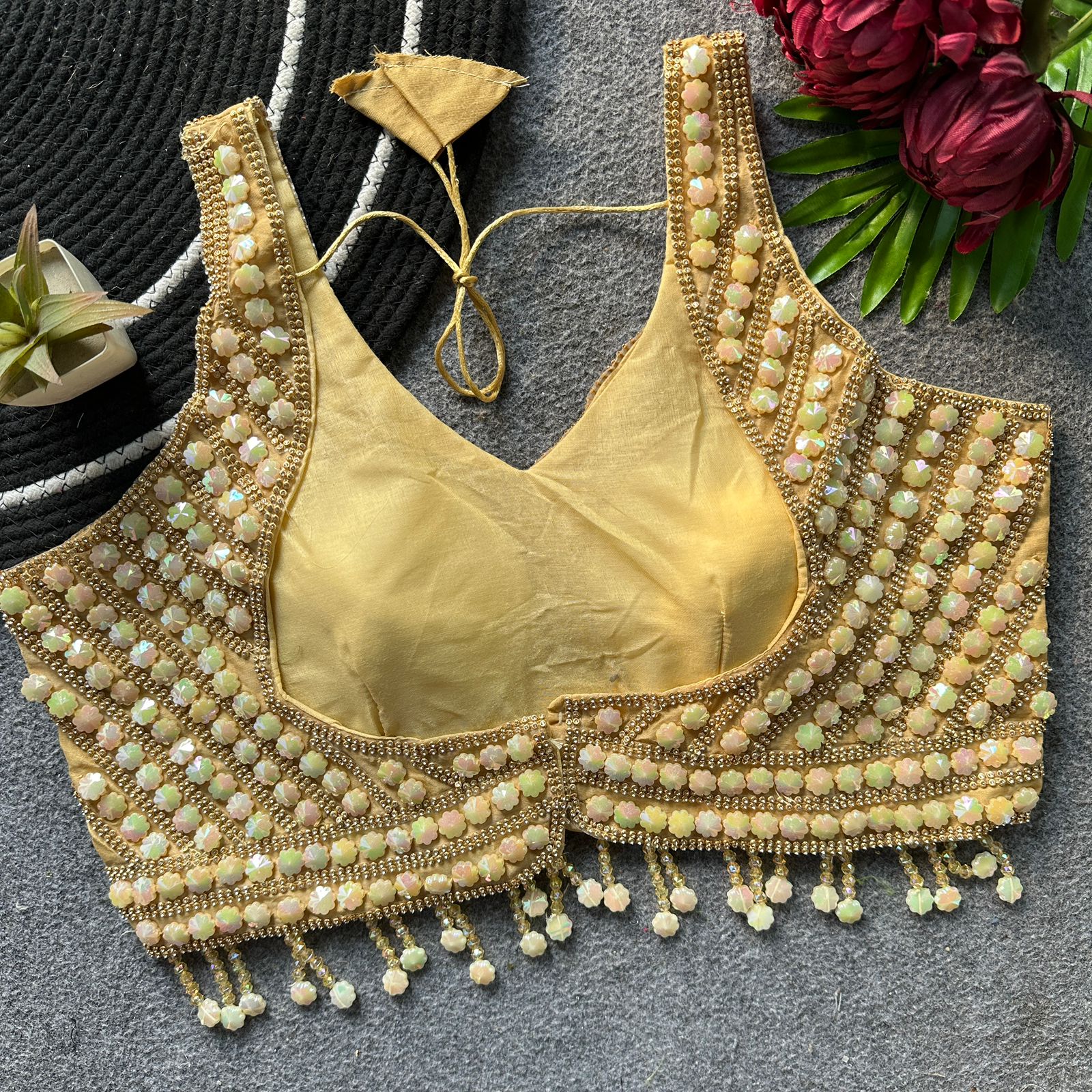 Ruh Sahiba Pure Silk Pearl Handwork Blouse