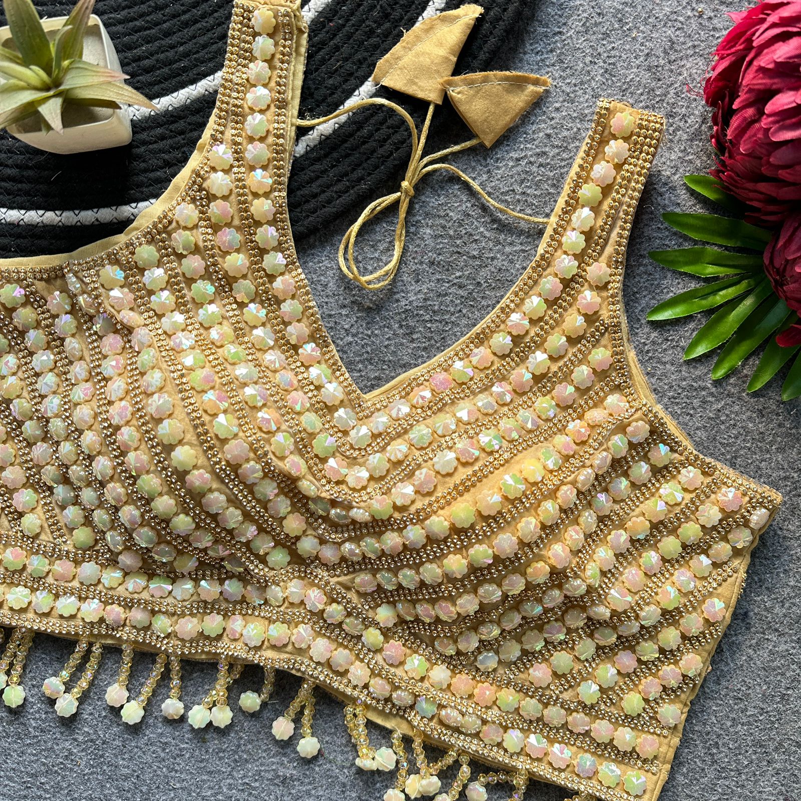 Ruh Sahiba Pure Silk Pearl Handwork Blouse